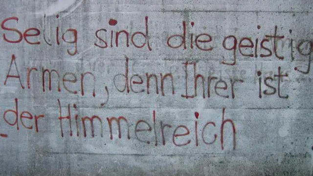 Spray: Selig sind (Foto: Kirchenweb Bilder) Spray: Selig sind (Foto: Kirchenweb Bilder)